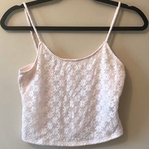 Light Pink Eyelet Crop Top